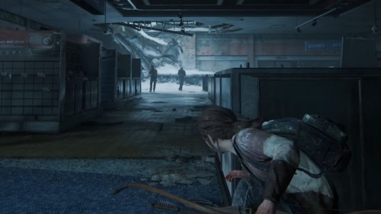 The Last of Us Remake Part 1 Supplements Locations: Ellie can be seen looking down a shopping mall alley at two enemies