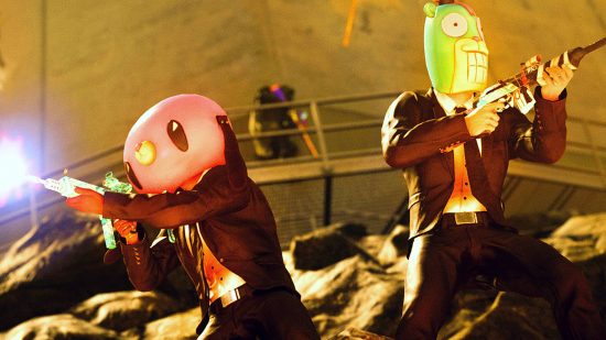 Warzone Season 5 Umbrella Academy skins: an image of two masked operators in Caldera