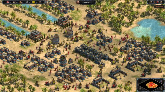 Xbox strategy games: Age of Empires 1 definitive edition shows a desert with various units on it 