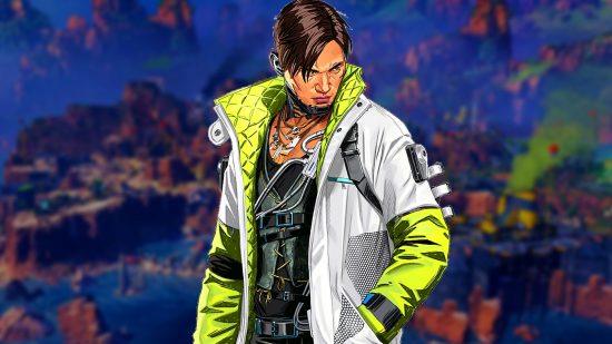 Apex Legends fans crypto rework: an image of crypto with a white jacket on