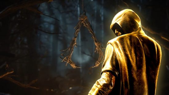 Assassin's Creed Hexe Release Date: An assasin and the logo can be seen