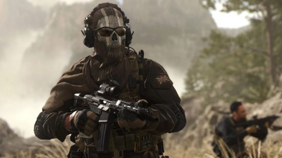 Call of Duty Game Pass - Ghost from Modern Warfare holding an assault rifle