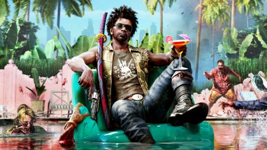 Dead Island 2 characters: Jacob on a pool lounger