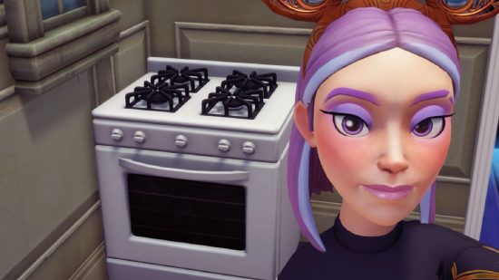 Disney Dreamlight Valley Crudite Recipe: The player can be seen next to a stove