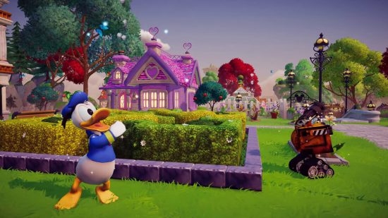 Disney Dreamlight Valley Early Access: Donald Duck and Wall-E can be seen in a meadow