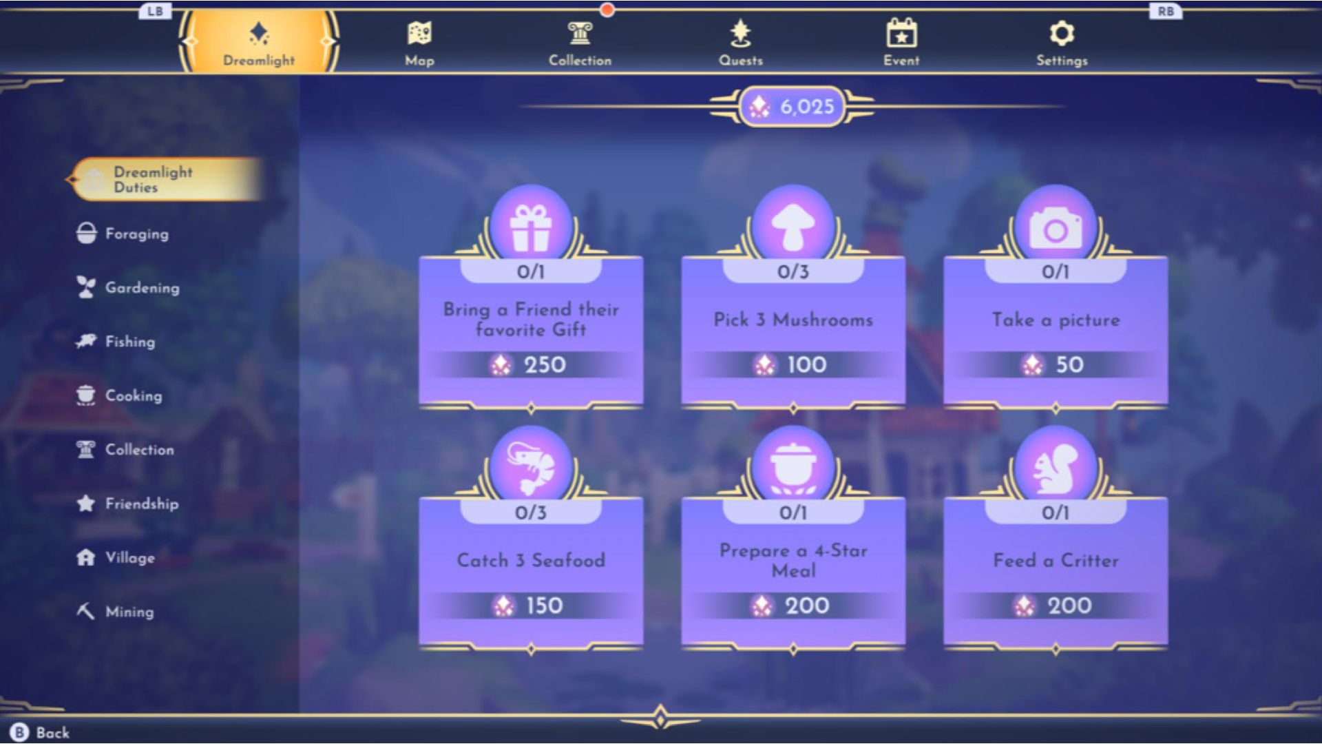 Disney Dreamlight Valley get Dreamlight: The Dremalight Tasks menu can be seen