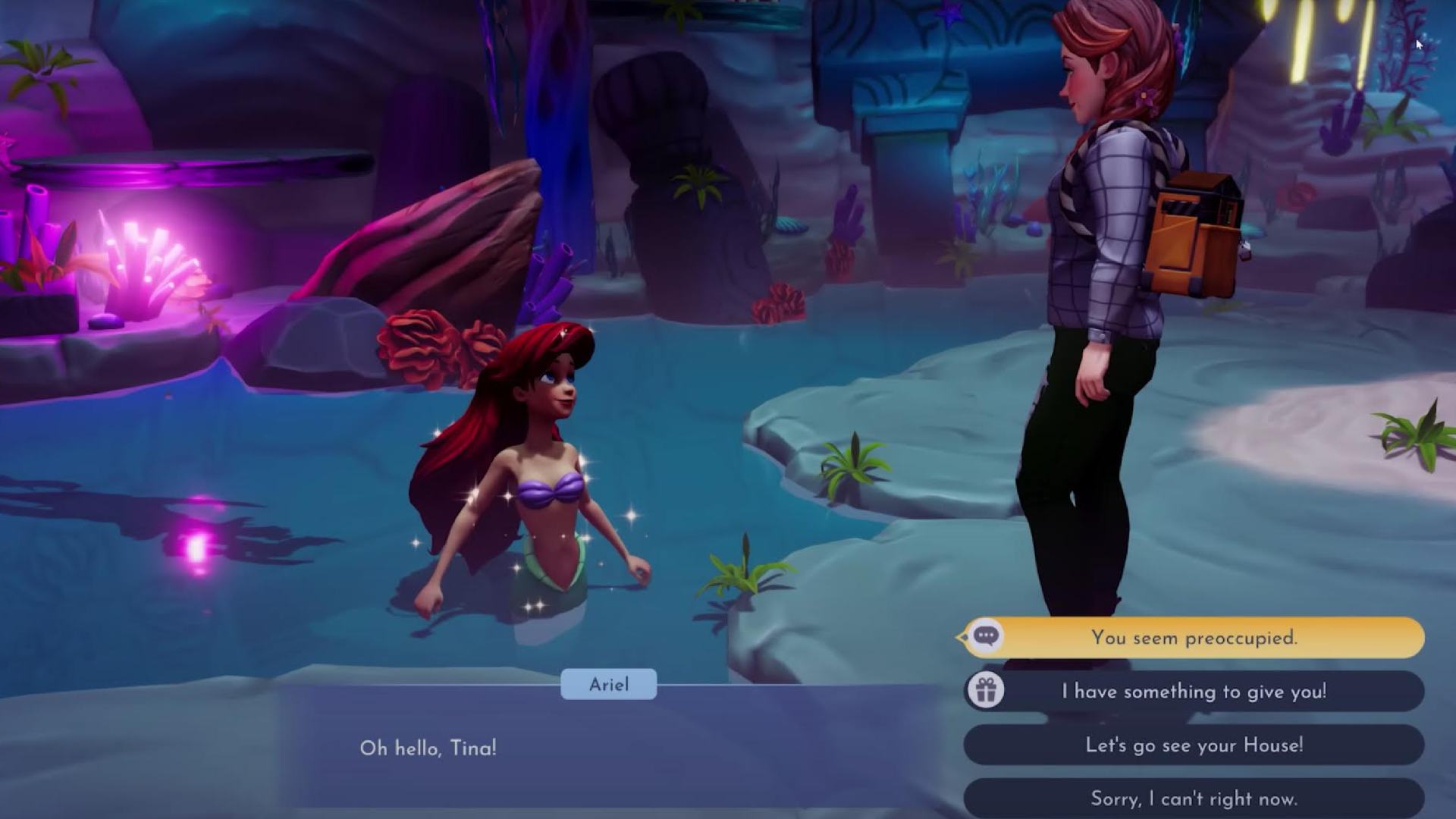 Disney Dreamlight Valley เพิ่มระดับมิตรภาพอย่างรวดเร็ว: คุณสามารถเห็นผู้เล่นพูดคุยกับ Ariel
