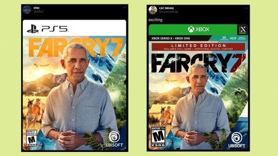 Far Cry 7 Obama edit cover spoof: some mock-up Far Cry covers with Obama