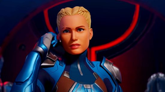 Fortnite Chrome keys locations: an image of Brie Larson as the Paradigm in Fortnite