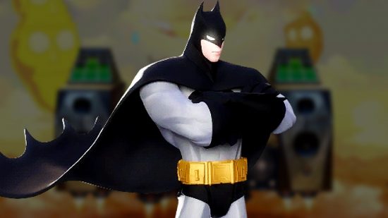 MultiVersus Batman batarang counter update: an image of the caped crusader with his arms crossed