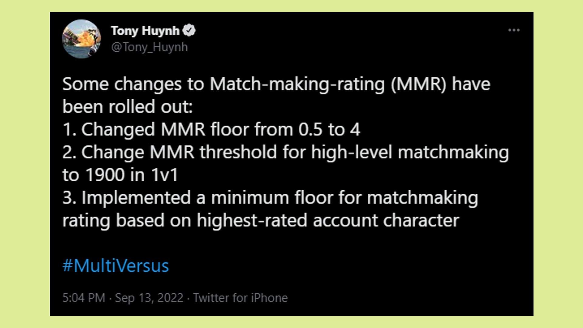 Changes in match making rating (MMR) and number of games played