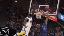 NBA 2K23 PS4 To PS5 Upgrade: Two players can be seen at the hoop