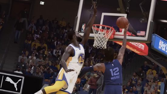 NBA 2K23 PS4 To PS5 Upgrade: Two players can be seen at the hoop