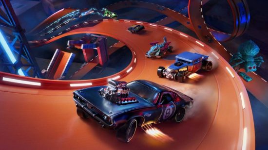PS PLus October 2022 Free Games: The tracks can be seen with multiple cars racing on them.