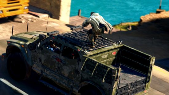 Warzone 2 changes 7 you didn't know: a soldier on the roof of a moving jeep