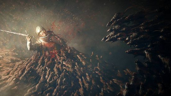 A Plague Tale Requiem Crafting: The rats can be seen eating a soldier