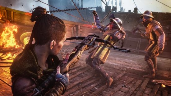 A Plague Tale Requiem Get Find Crossbow Bolts: Amicia can be seen shooting an enemy