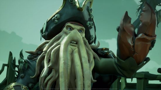 Best Xbox Series X games: Captain Davy Jones points on a ship in Sea of Thieves