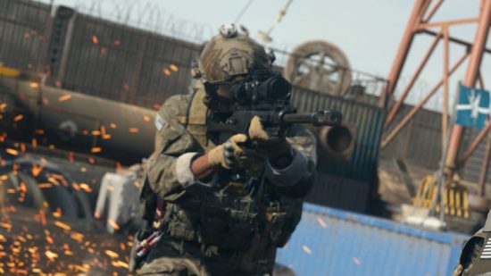 Modern Warfare 2 Best Sniper Rifle: A soldier can be seen holding a sniper