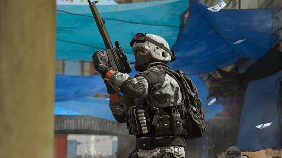 Modern Warfare 2 Mastery Camos: A player can be seen wielding a weapon