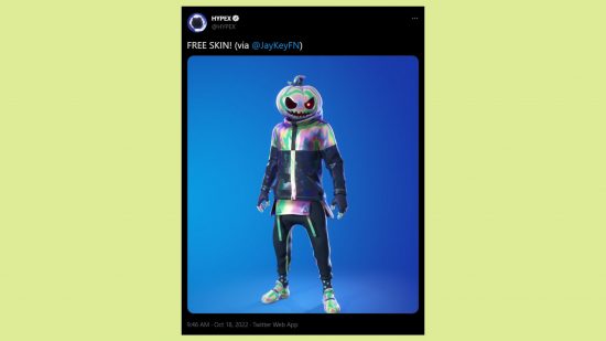 Fortnite free skin Fortnightmares challenges: an image of the skin in question