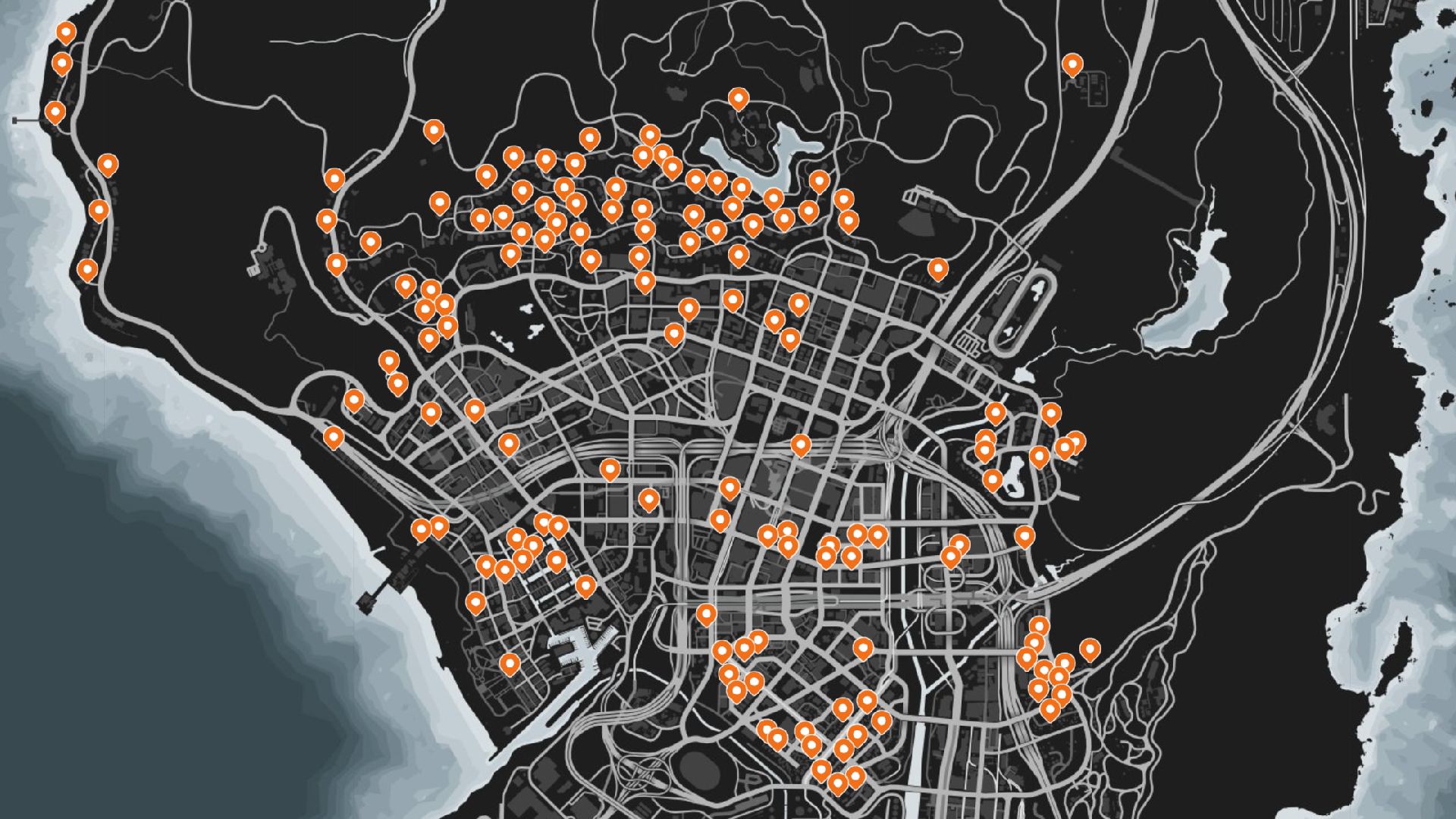 Emplacements de Jack O Lantern dans GTA Online : quelques-uns des emplacements sélectionnés sur la carte peuvent être vus