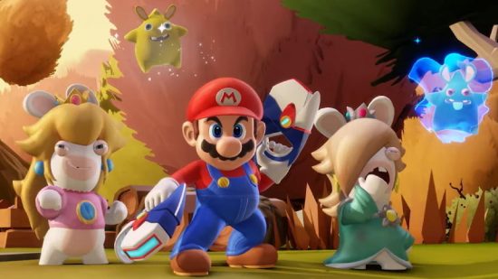 Mario Rabbids Sparks of Hope How Long Game Is: Mario, Rabbid Peach and Rabbid Rosalina can be seen with some Sparks