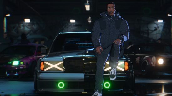 Need For Speed Unbound: ASAP Rocky can be seen on a car hood