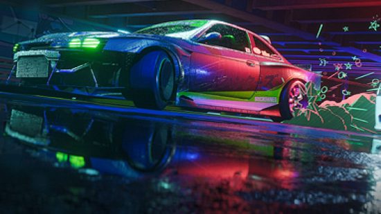 Need For Speed Unbound Release Date: A car can be seen with smoke animated behind it.