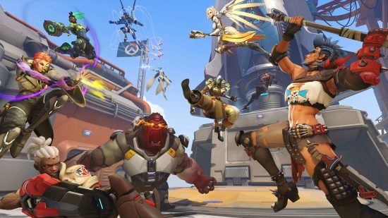 Overwatch 2 Competitive Ranks: Multiple characters can be seen attacking one another
