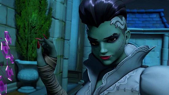 Overwatch 2 Halloween event 2022 release date: an image of the Bride Sombra skin smirking