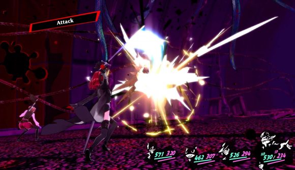 Kasumi from Persona 5 Royal uses a basic attack