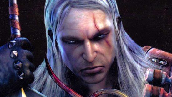 The Witcher Remake release date: an image of Geralt from the original game cover