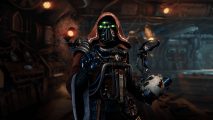 Warhammer 40K Darktide Crafting: Hadron Omega-7-7, the Mourningstar’s resident Tech-Priest.