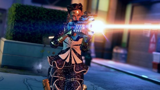 Apex Legends SBMM changes: Loba fires a charge rifle