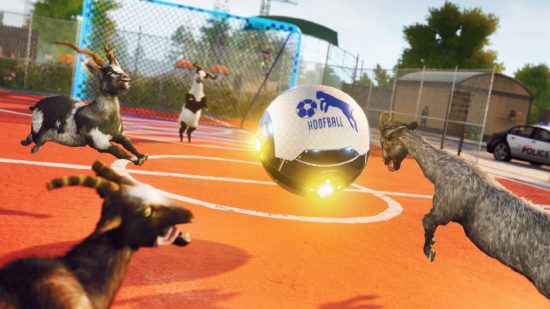 Goat Simulator 3 Game Pass: Goats can be seen playing football
