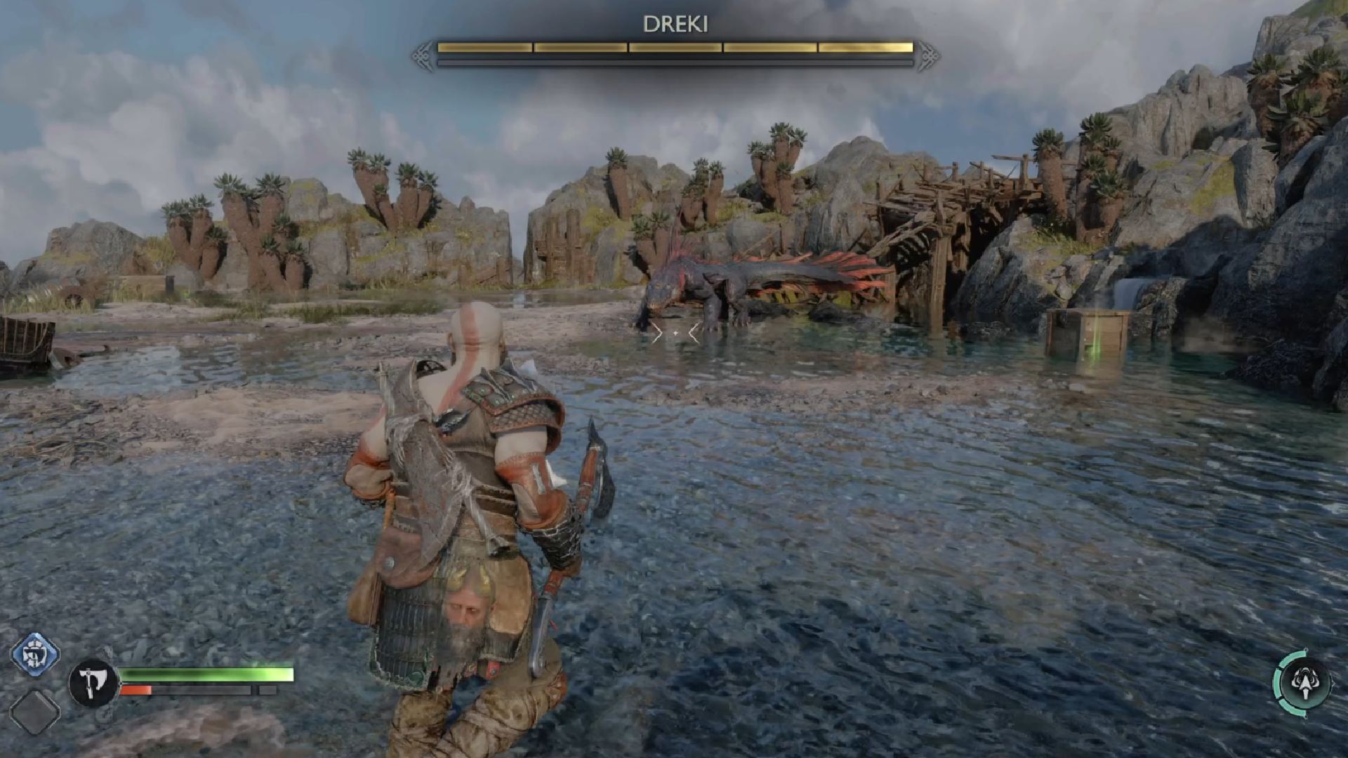 God of War Ragnarok Chaos Flame Locations: Kratos can be seen fighting a Dreki