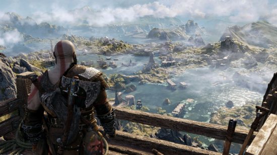 God of War Ragnarok Coming To PC: Kratos can be seen overlooking Svartalfheim