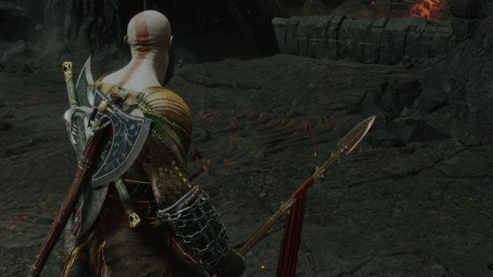 God of War Ragnarok Gale Flame Locations: Kratos can be seen holding the spear