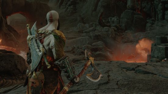 God of War Ragnarok Muspelheim Seeds: Kratos can be seen in Musperheim