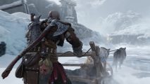 God of War Ragnarok New Game Plus: Kratos can be seen using the Sled