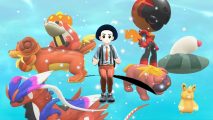 Pokemon Scarlet and Violet Shiny Hunting Method: The player can be seen sitting with pokemon around them