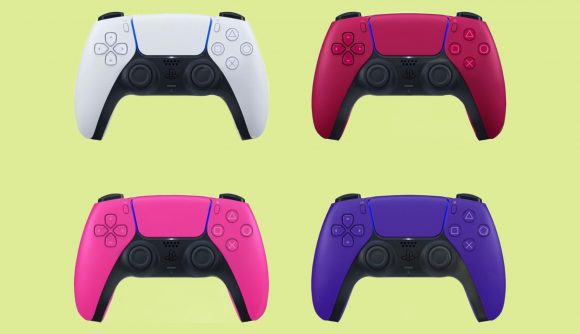 PS5 DualSense controllers of various colours on offer for Cyber Monday.