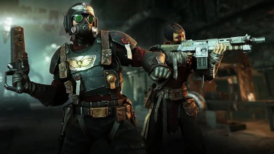 Warhammer 40K Darktide Play With Bots: Two characters can be seen