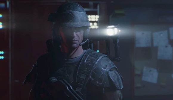 Aliens Dark Descent Release Date: A soldier can be seen