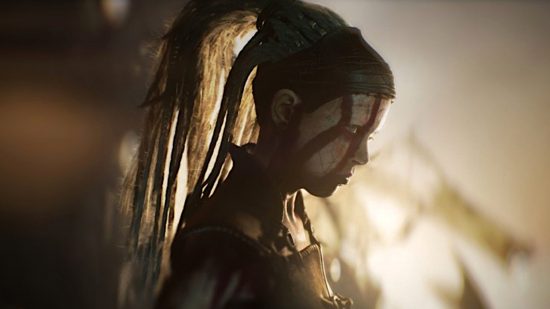 Alternative music in games interview: Senua looks thoughtful in Hellblade 2