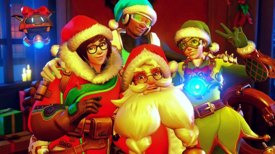 Best Christmas video games: an image of the Winter Wonderland screen in Overwatch 
