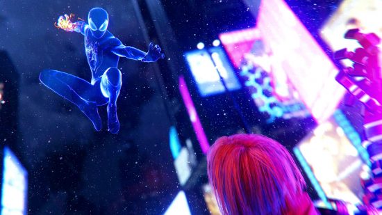 Best Christmas video games: Miles Morales invisible in the air from Spider-Man