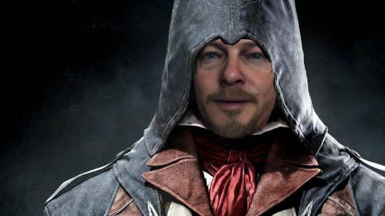 Norman Reedus as Sam Porter brdiges from death stranding in assassin's creed