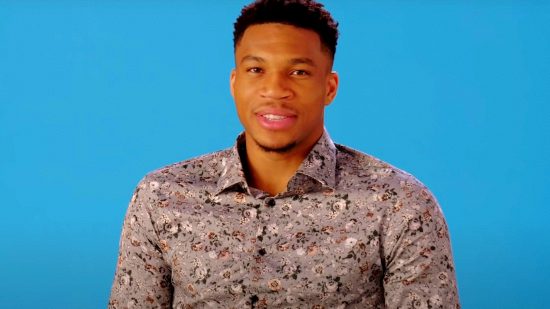Fortnite Giannis Antetokounmpo skin release date: an image of the NBA player from a Wired interview video